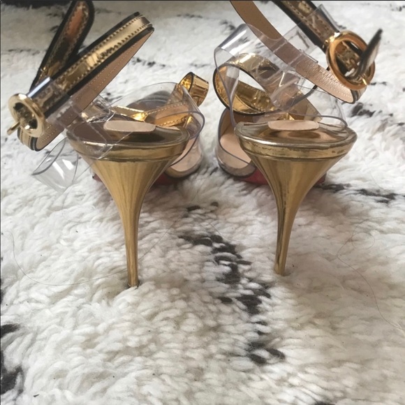 Rare Louboutin 39 Gold red bottoms - Picture 6 of 13